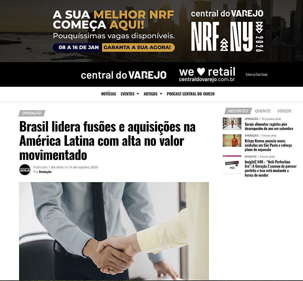 Brasil lidera fuses e aquisies na Amrica Latina com alta no valor movimentado